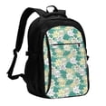 thumbnail image 1 of Balery Lotus Flower1 Mochila con carga USB para hombre y mujer - Mochila impermeable y antirrobo para laptop con puerto USB para viajes, trabajo, 1 of 7