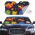 thumbnail image 2 of Uemuo Dinosaurs in Space Pattern Accordion Car Windshield Sun Shade, Foldable Reflective Sun Visor for Car, Reflector Windshield Sunshade-Medium, 2 of 7