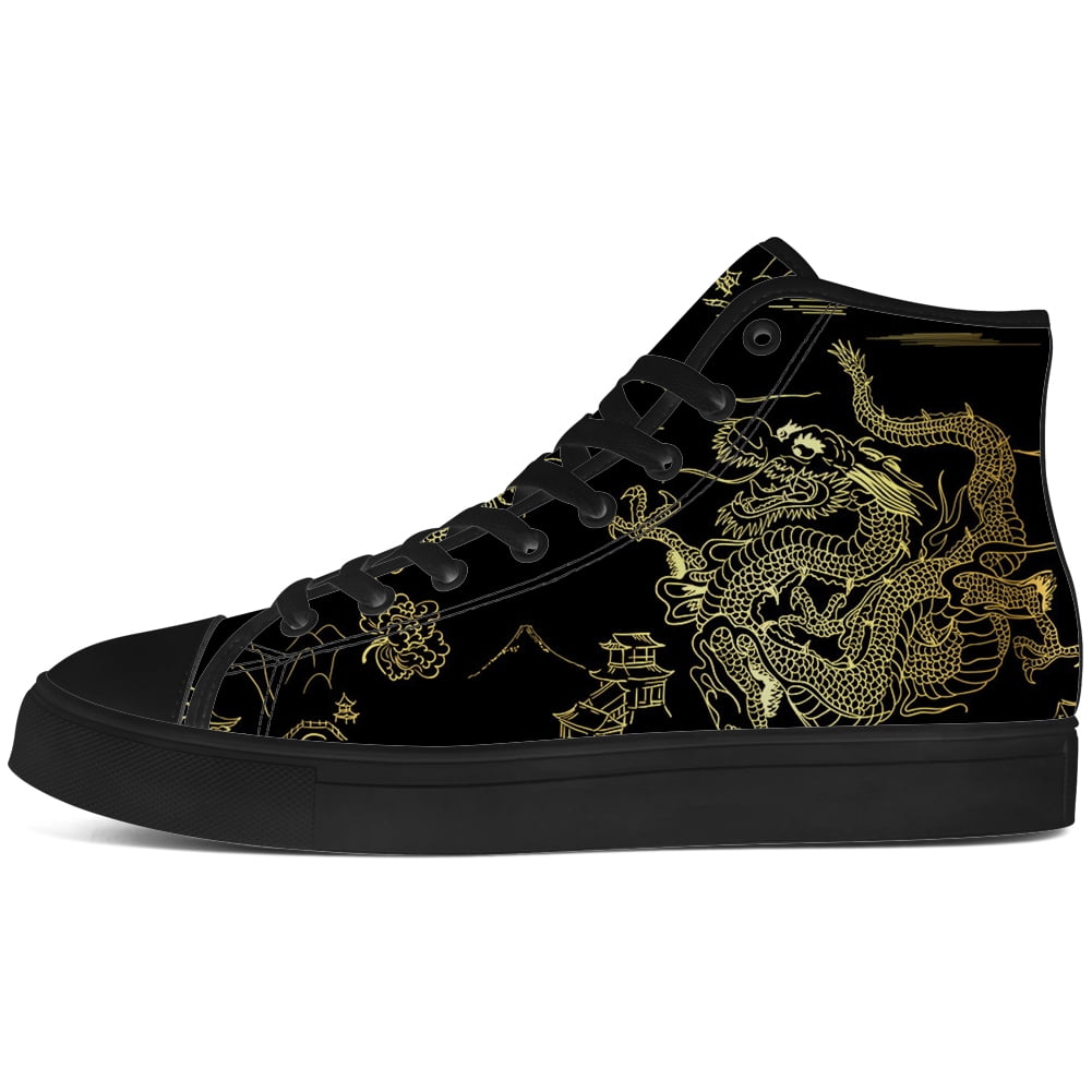 Aidianart Mens Dragon High Top Shoes High Top Canvas Sneakers Size 5.5