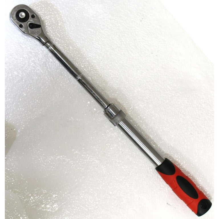 Artesia Telescoping Ratchet Wrench - 1/2" Drive, 18.5" Extendable, 72-Tooth Head - Heavy-Duty Chrome Tool For Tight Spaces