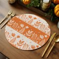 thumbnail image 2 of Fall Plants Round Braided Placemats Set of 6, Flowers Leaves Grass Natural Style Orange Linen Heat Insulation Place Mats Washable Non-Slip Table Mats for Kitchen Dining Party, 15 Inches, 2 of 9