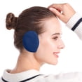 thumbnail image 2 of Separate Ear Warm Cover,No Headband Ear Muff,Windproof Thermal Ear Gear,Soft Plush Warm Texture Outdoor Commute Cold Resistant Portable Comfortable Universal Ear Protection Accessory,Navy,S-3.15'', 2 of 8