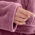 thumbnail image 4 of Terry Cloth Robes for Women Long Plush Bathrobe with Pockets Wrap Cozy Lounge Wear Hotel Spa Soft Comfortable Sleepwear Gift Purple, 4 of 8