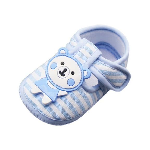 Infant Cartoon Animal Print Casual Cotton Shoes Non Slip Soft Sole Striped Newborn Shoes First Walker Crib Shoes for Boys Girls
