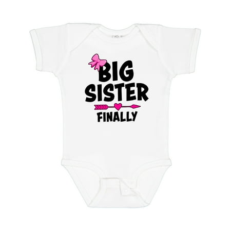 

Inktastic Big Sister Finally with Bow and Arrow Gift Baby Girl Bodysuit