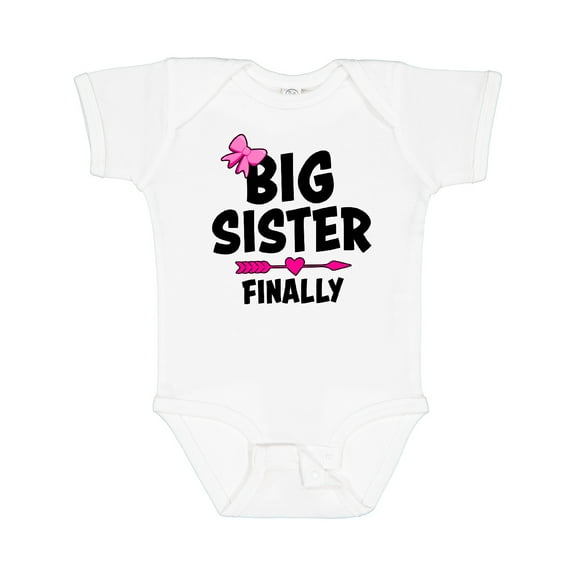 Inktastic Big Sister Finally with Bow and Arrow Girls Baby Bodysuit