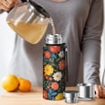 thumbnail image 4 of 20 Oz Pioneer Flower Coffee Tumbler Double Wall Insulated Stainless Steel Water Bottle | Metal Reusable Thermoses Flask with Cup Cap | Leak & Sweat Proof with Anti-Dust Lid, 4 of 7