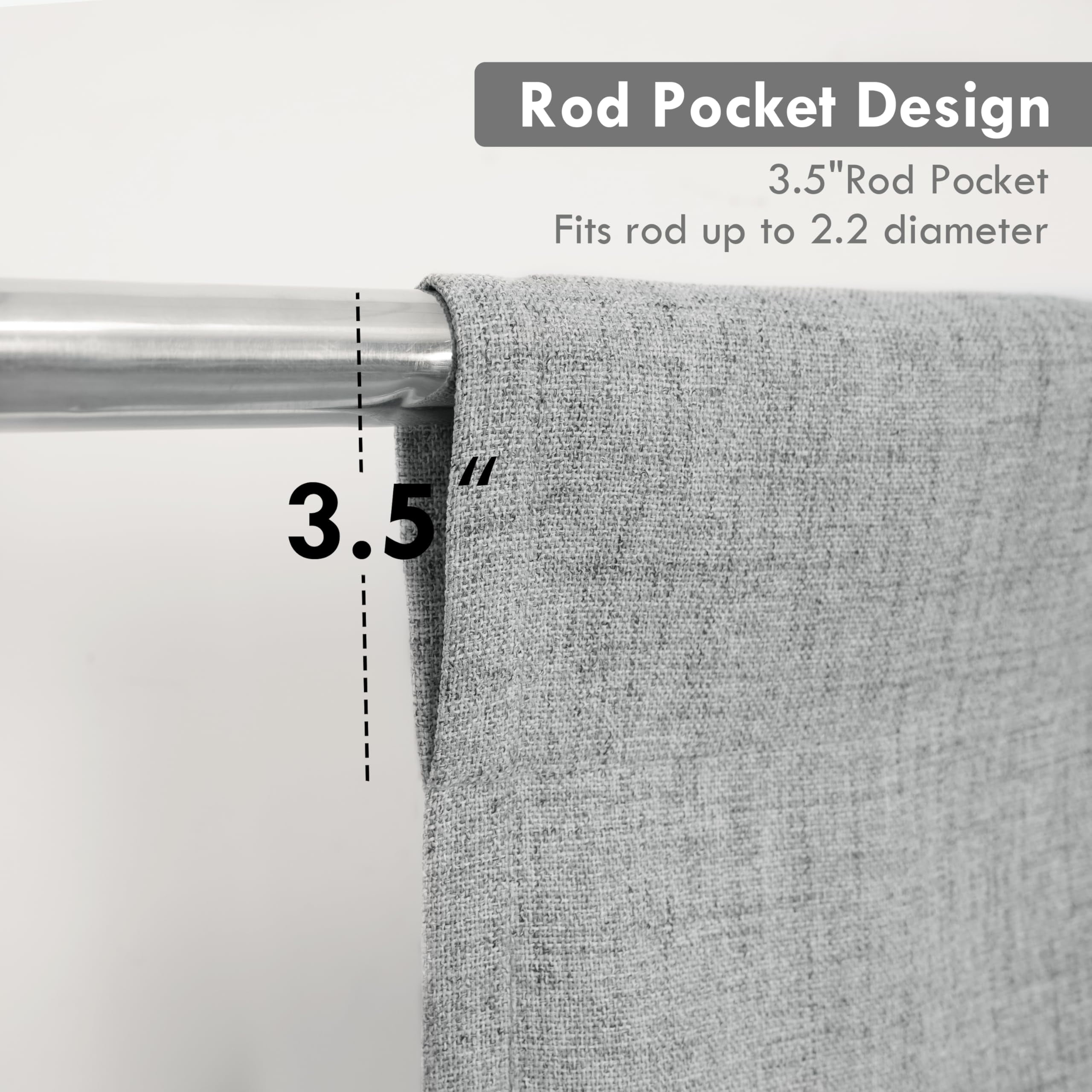 DriftAway Double Layer Linen Blackout Tie Up Curtains Thermal Insulated Fully Lined Balloon Roman Shade Bathroom Window Adjustable Rod Pocket for Small Window 25 Inch by 47 Inch Gray