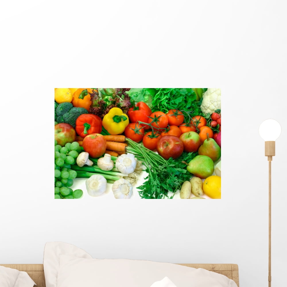 Fresh Vegetables and Fruits Wall Mural by Wallmonkeys Peel and Stick Graphic (18 in W x 12 in H