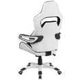 thumbnail image 4 of Flash Furniture High Back White Vinyl Executive Swivel Office Chair with Black Fabric Inserts and Arms, 4 of 6