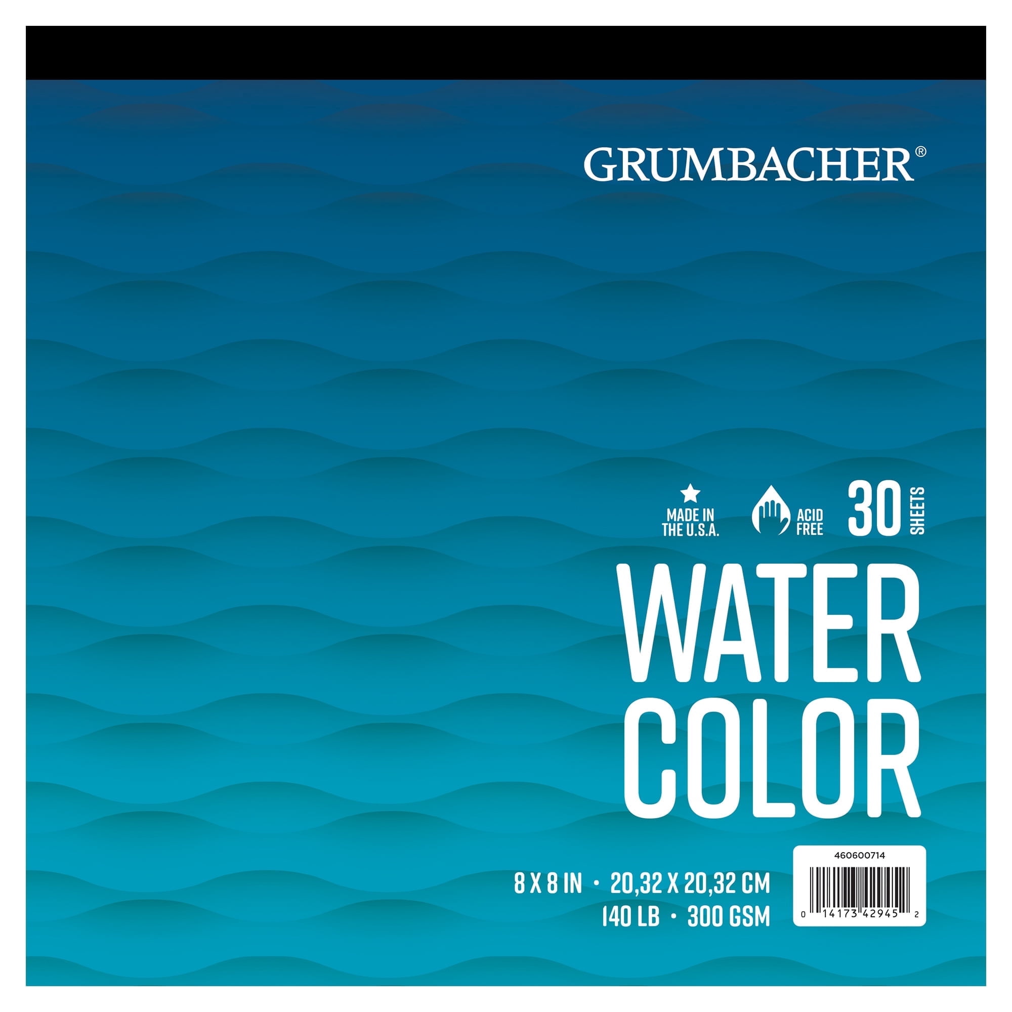(3 pack) Grumbacher Cold Press Watercolor Pad Tape Bound - 8" x 8" 140 lb/300 GSM 30 Sheets