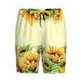 thumbnail image 4 of Naloa Sunflowers On A Yellow Background Men's Short Pajama Pants, Lounge Comfort Shorts with Elasticized Waistband and Side Pockets - Small, 4 of 9
