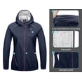 thumbnail image 3 of Little Donkey Andy Women's Rain Cycling Stretch Jacket with Hood, Windproof and Waterproof, Ultralight Packable Ensign Blue L, 3 of 7