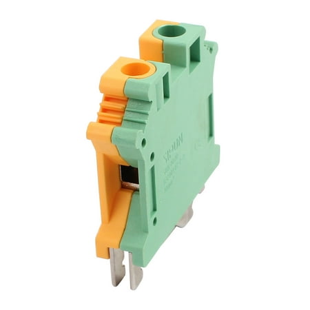 Grounding Block - SUK-10JD Rail Mount 10mm2 Cable Grounding Type Terminal Blocks Green Yellow