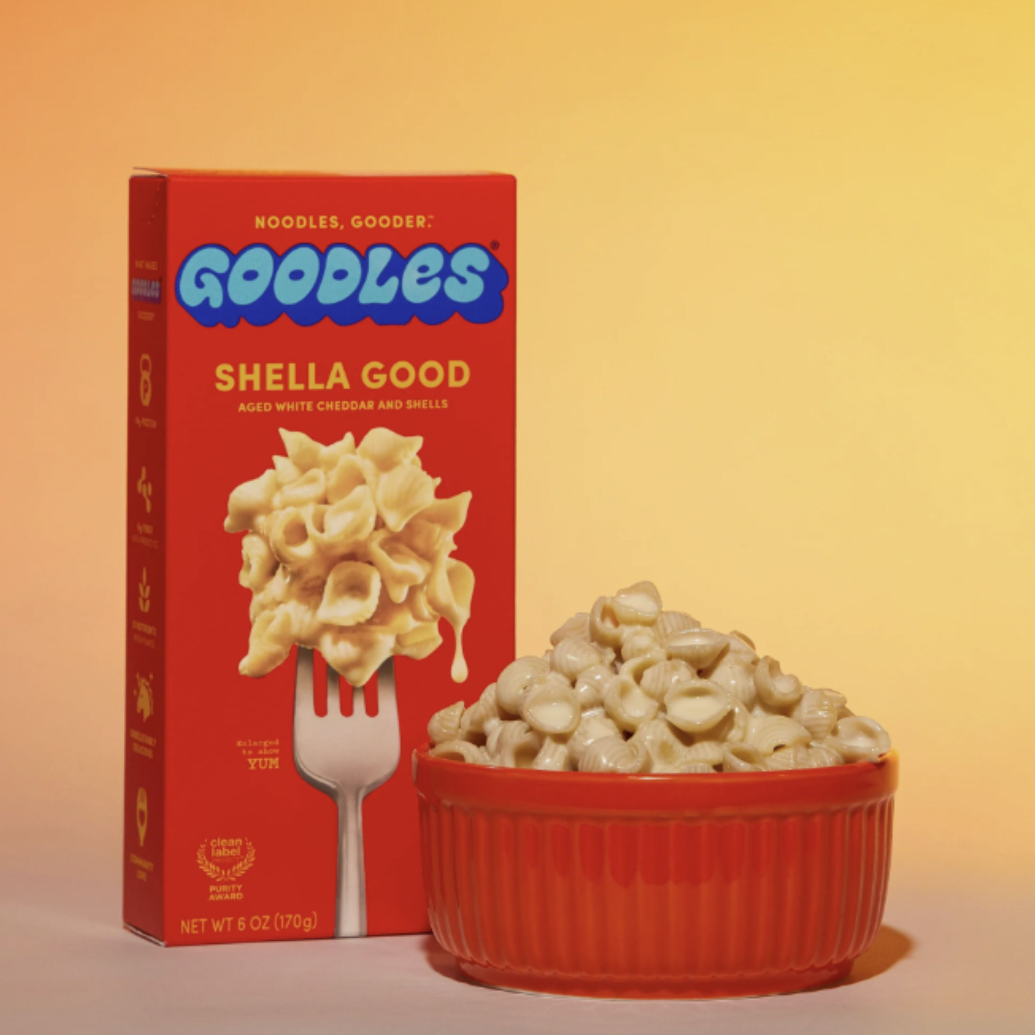 Goodles Mac and Cheese Variety Pack – Cheddy Mac Cheddar Macaroni & Shella Good White Cheddar Shells – High Protein Pasta Dinner Box, Non-GMO, 4 Count