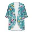 thumbnail image 4 of Craaazy Ladies Summer Printed Topss, Open Front 3/4 Sleeve Casual Cardigan, Loose Fit Comfy Blouse for Everyday Outfits Gifts, 4 of 5