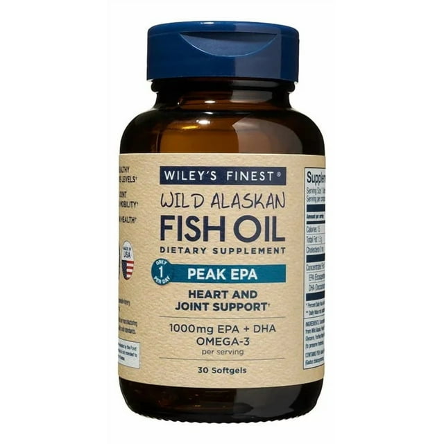WILEY'S FINEST | Wild Alaskan FISH OIL 1000mg EPA+DHA | 30 softgels
