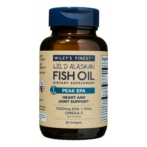 WILEY'S FINEST | Wild Alaskan FISH OIL 1000mg EPA+DHA | 30 softgels
