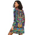 thumbnail image 2 of FORMRS Womens Long Sleeve Nightgowns Crew Neck Sleep Shirt Soft Pajamas Sizes S-3XL, Abstract Eagle, 2 of 8