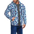 thumbnail image 2 of Goofa Blue Butterflies Pattern Mens Full-zip Hoodie, Zip-up Pullover Hooded Sweatshirt, Kangaroo Pocket Hoodie Ideal for Daily Wear, Travel, and Home-X-Large, 2 of 5
