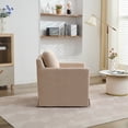 thumbnail image 3 of 29.92'' Swivel Accent Chair, Upholstered Skirted Swivel Chair with Removable Back Cushion, 360 Degree Comfy  Armchair for Living Room, Nursery, Lounge,Office,Wheat Chenille, 3 of 8