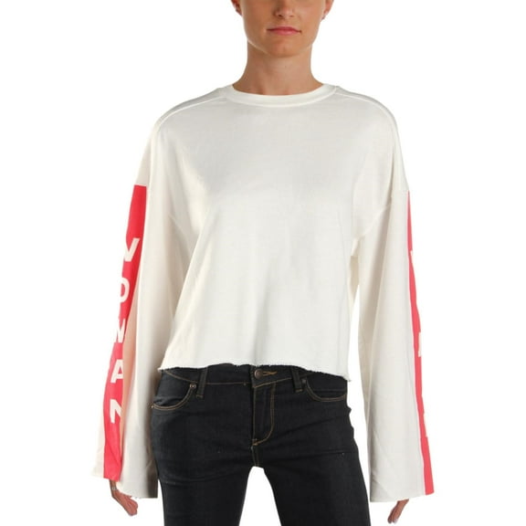 The Style Club Womens Graphic Cropped Sweatshirt
