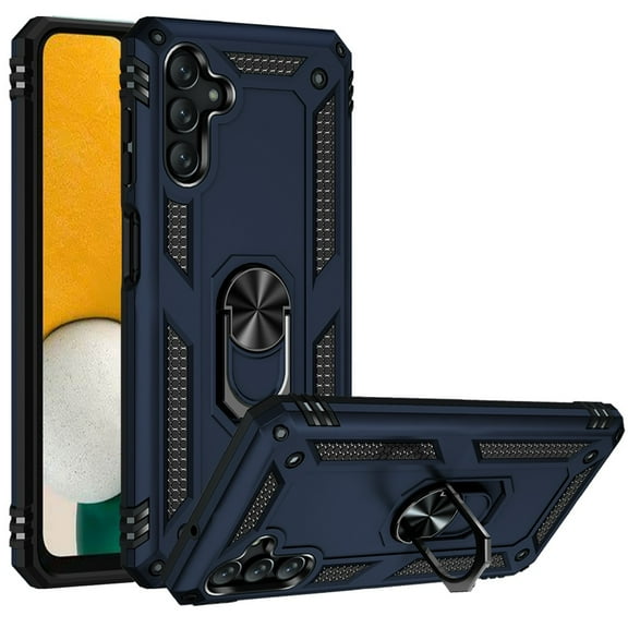 Phone Case for Samsung Galaxy A13 4G 2022 Military Grade Rugged Dual Layers Shockproof Hybrid Protection with Ring Kickstand Cover for Galaxy A13 (4G) - Blue