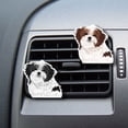 thumbnail image 1 of WIRESTER Set of 2pcs Car Air Freshener Fragrance Vent Clip Decoration with Lemon Scented Pad - Black Brown White Short Hair Shih Tzu Dogs, 1 of 7