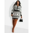 thumbnail image 3 of Rebdolls Women's Plus Geometric Patterned V Neck Cardigan Sweater - Black - Large, 3 of 5