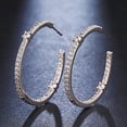 thumbnail image 2 of White Gold Plated Micro Pave Inside Out Cubic Zirconia Hoop Earrings, Giorgio BergamoSilver, 2 of 5
