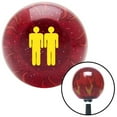 thumbnail image 1 of Yellow Man Standing by Man Red Flame Metal Flake Shift Knob with M16 x 1.5 Insert Brody, 1 of 1