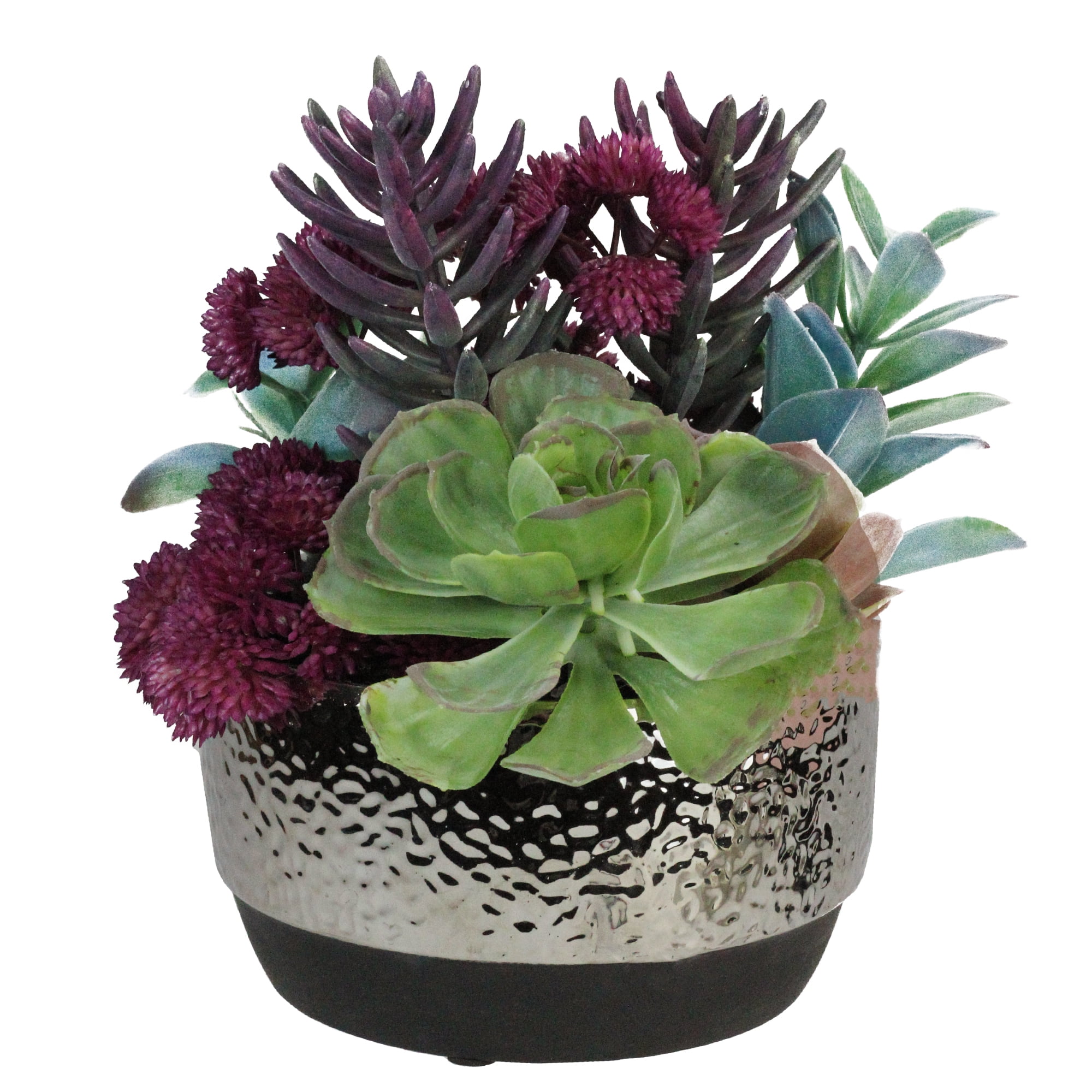 Northlight 8" Succulent Plant Artificial Potted Arrangement Purple