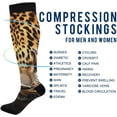 thumbnail image 4 of Coolnut Beautiful Leopard Compression Socks Women Men Knee High Stockings 1Pair for Sports, Running, Travel364 Gift, 4 of 7