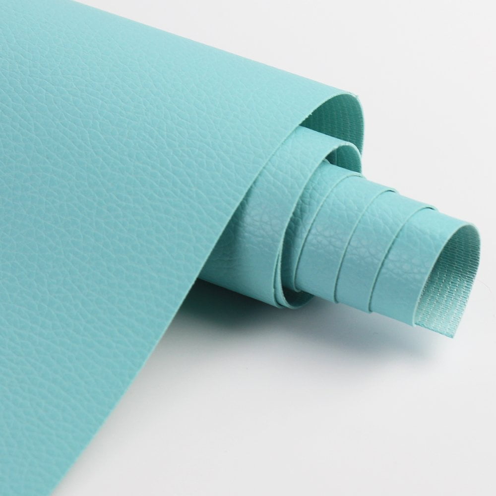 Sky Blue Faux Leather Fabric Sheets Premium Vinyl PVC Leatherette Textile 54" Wide