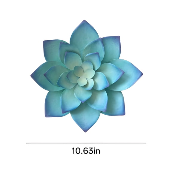 LAMIRO Large Metal Wall Decor, 13 IN Iron Succulent Flower Art Style Hanging for Indoor Outdoor Home Bedroom Office