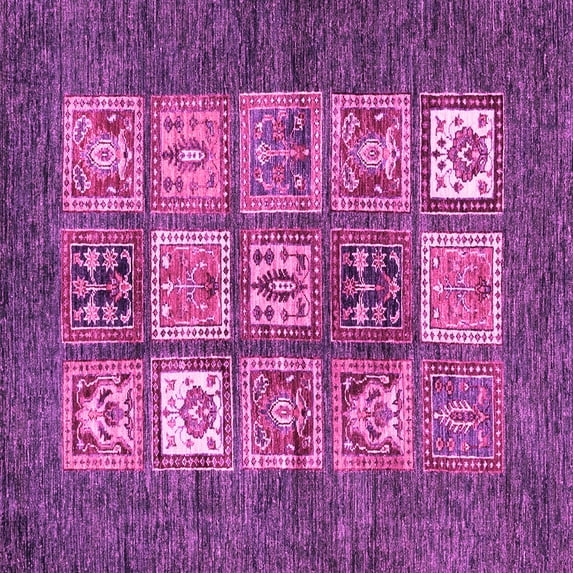Ahgly Company Indoor Square Abstract Pink Modern Area Rugs, 4' Square