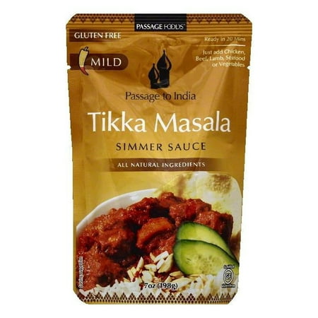 Passage Foods Mild Tikka Masala Simmer Sauce, 7 OZ (Pack of