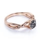 thumbnail image 3 of Anillo de Compromiso Moderno JeenMata con Cuarzo Rutilado Negro 1,1 Uds y Moissanita Oro Rosa 18 K sobre Plata, 3 of 6