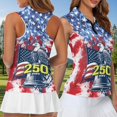 thumbnail image 4 of Aplkyhs 250th Anniversary Matching Golf Shirts for Couple Fit Plain Women Sport Cloth Golf Tennis Tank Top Racerback Design Golf Shirt Keep Cool in Hot Weather Quick Dry, 4 of 6