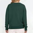 thumbnail image 4 of Women's Basic Crewneck Sweater Solid Color Versatile Long Sleeve Pullover (Dark Green, 2XL), 4 of 4