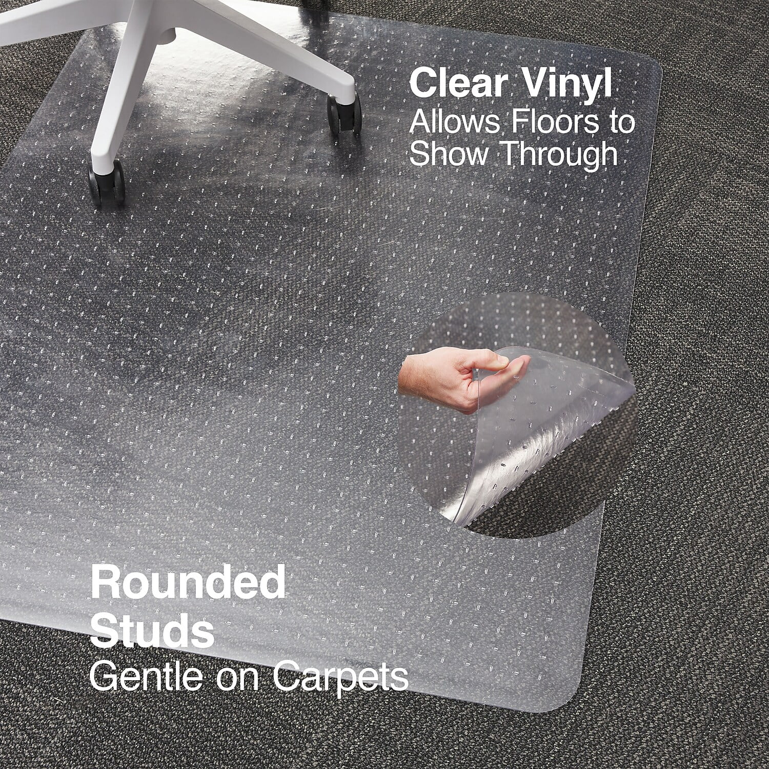  SDQF 45'' x 53'' Carpet Chair Mat with Lip Hard-Floor
