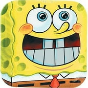 PartyPal Spongebob Squarepants Dinner Plates - Set of 8 Birthday Party Supplies - Fun and Colorful Plates for Kids' Parties - Durable and Vibrant Tableware