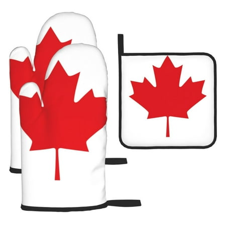 

Kitchen Baking 3 Piece Set Microwave Heat Proof Hand Set Oven Mitts For Kitchen Open Lid Microwave Oven Dishes Outdoor Barbecue Canada Flag