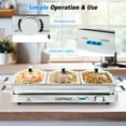 thumbnail image 6 of Canddidliike 2 in 1 Electric Warming Tray with Temperature Control, Keep Food Hot for Parties Buffets, Restaurants, House Parties, Events & Dinners, 6 of 8