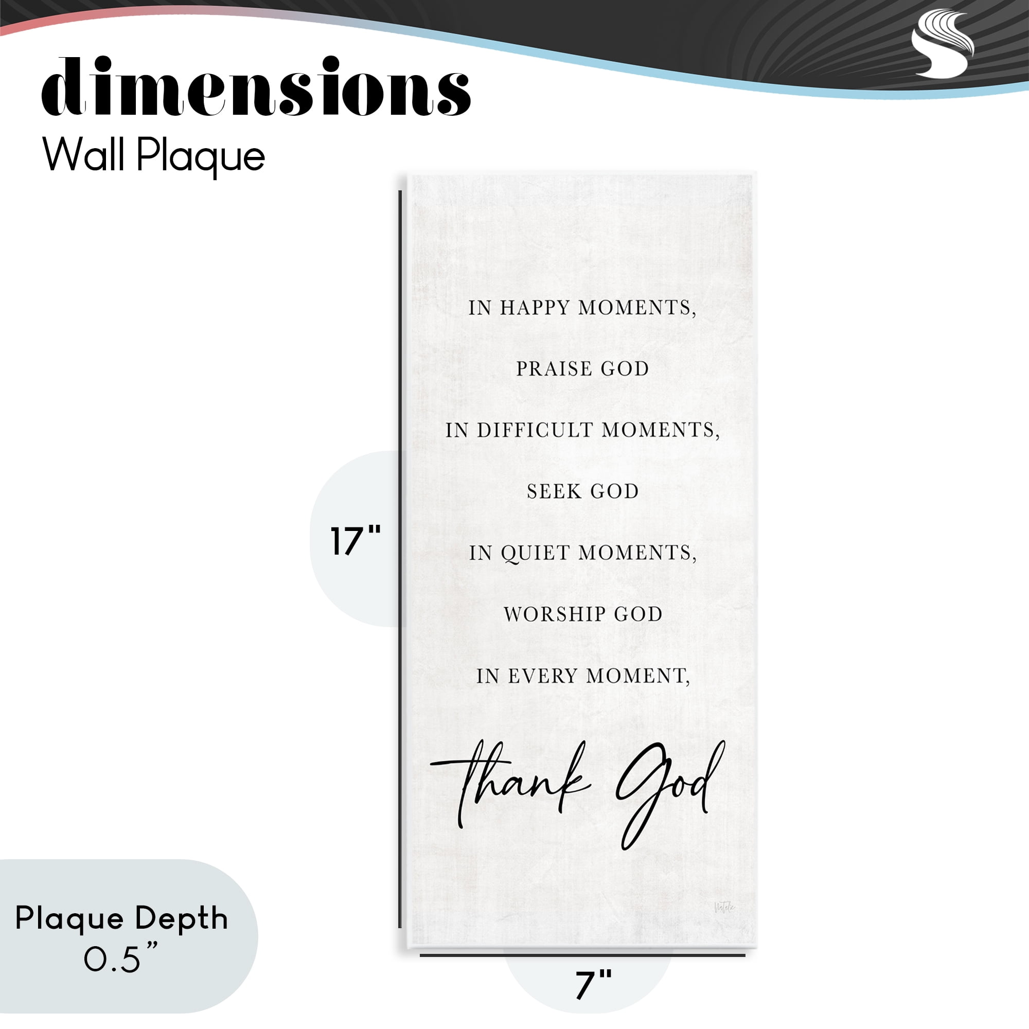 Stupell Industries Every Moment Thank God Wall Plaque Art, design by Natalie Carpentieri