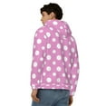 thumbnail image 4 of Goofa Purple And White Polka Dot Pattern Mens Full-zip Hoodie, Zip-up Pullover Hooded Sweatshirt, Kangaroo Pocket Hoodie Ideal for Daily Wear, Travel, and Home-, 4 of 5