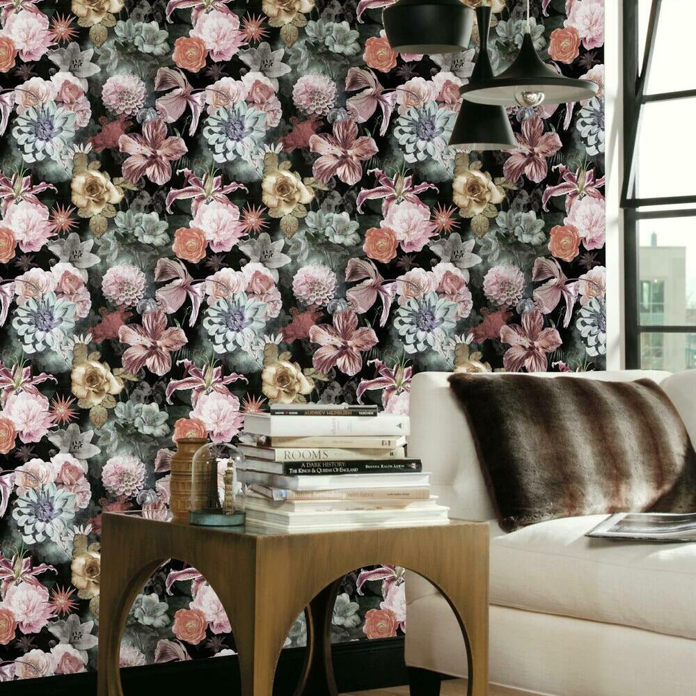 Vintage Floral Blooms Peel and Stick Wallpaper