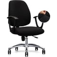 thumbnail image 1 of Computer Office Chair Cover - Universal Fit Stretchable Washable Chair Cover for Rotating Chairs - Durable and Protective Armchair Cover Slipcover - Black, 1 of 8