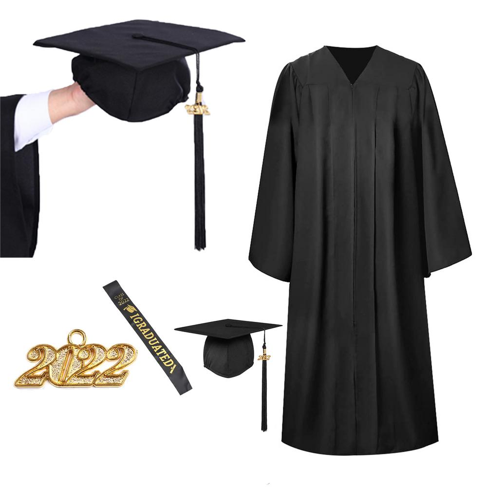 Julam Graduation Gown and Cap 2022 Unisex Graduation Bachelor Costume ...