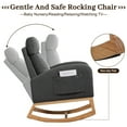 thumbnail image 4 of Rocking Chair Nursery Glider Chair, Upholstered Rocking Chair for Nursery with Rubber Wood Legs, Comfy High Backrest, Side Pockets, Armchair for Living Room, Bedroom, 4 of 9